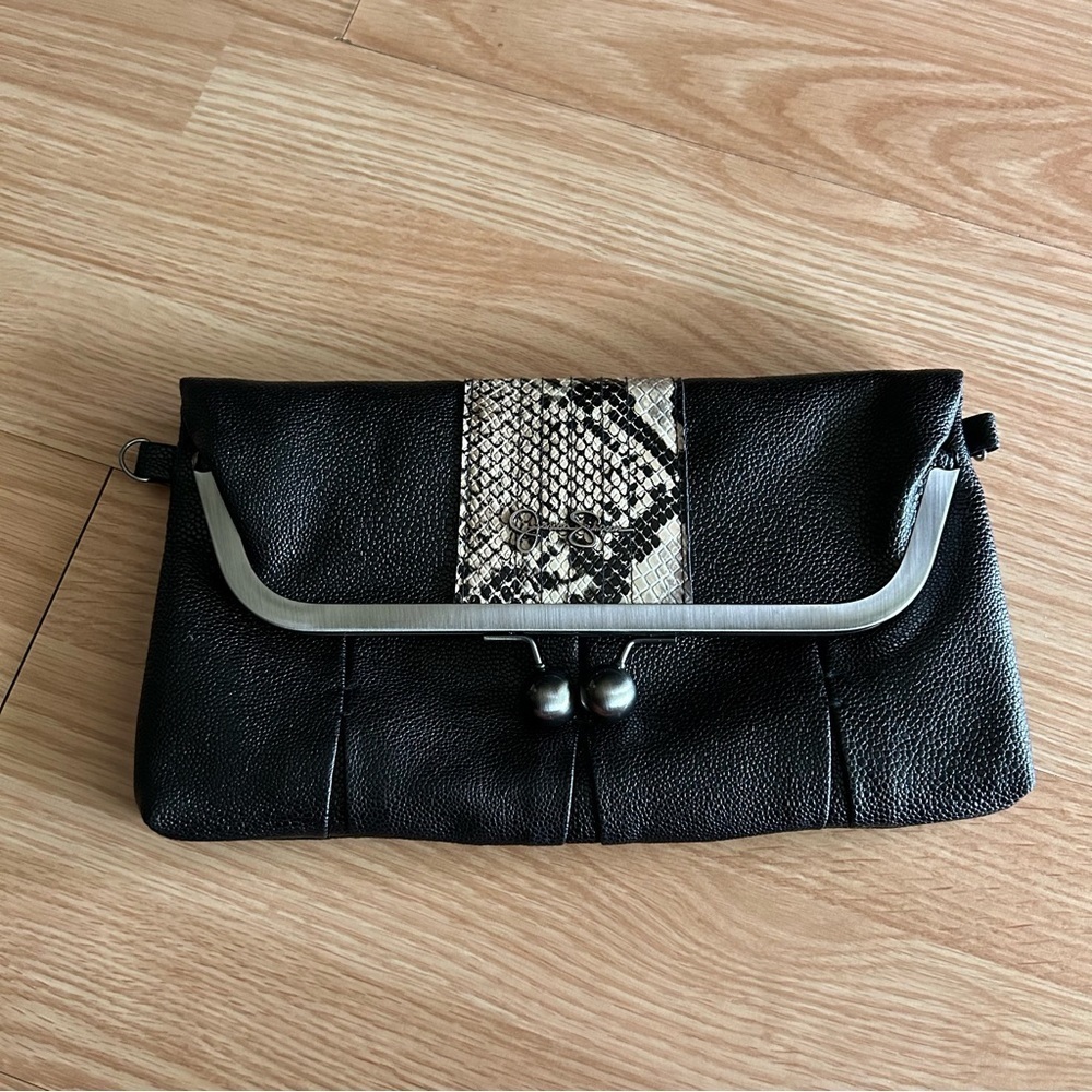 Jessica Simpson Black Faux Leather Bag
